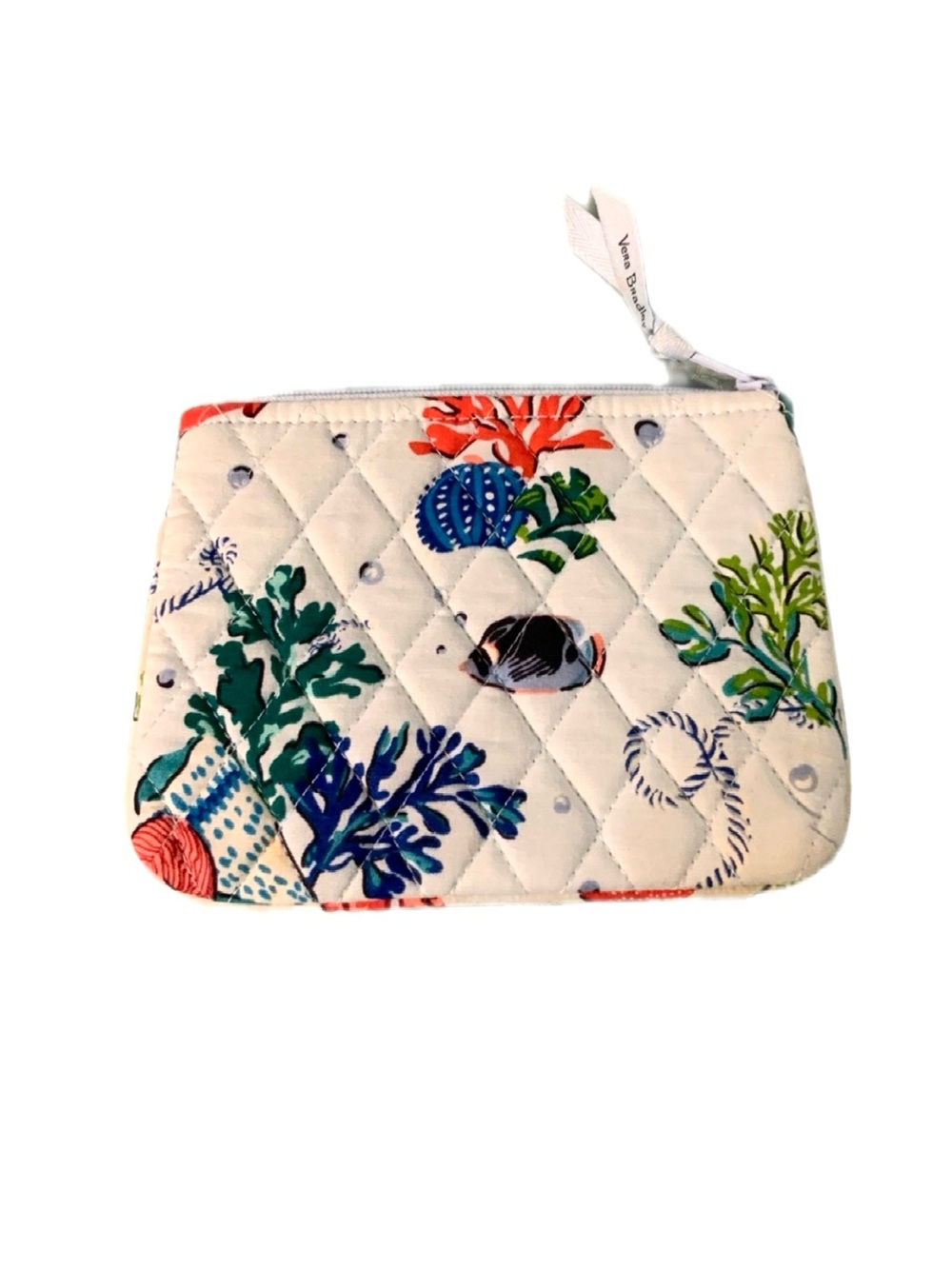 Vera Bradley “Anchors Aweigh” Quilted Zip Pouch - Ocean Botanical Print